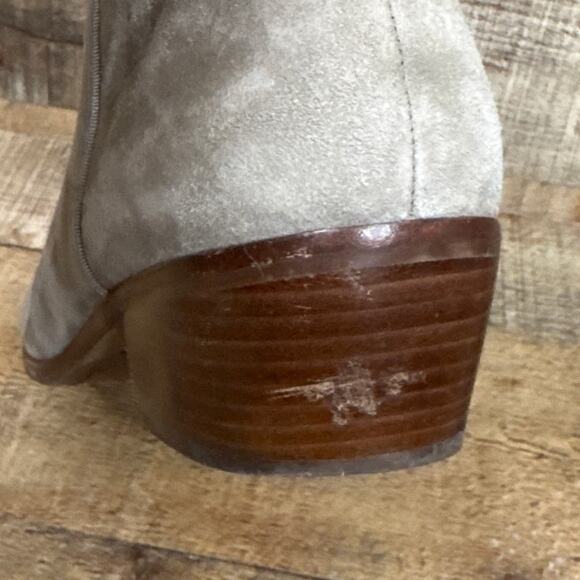 Sam Edelman Petty Suede Booties Side Zip Ankle Boots Beige Tan Size 10 - Picture 8 of 11